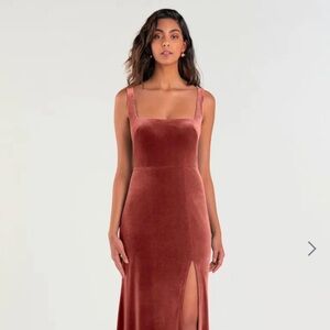 Elegant Velvet Rust Dress Mara style by Jenny Yoo